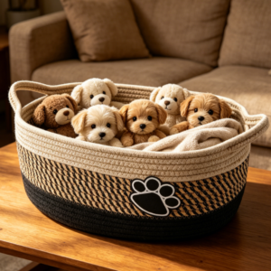 Cotton Rope Woven Multi-purpose Storage Basket, Home Organizer Basket, Blue