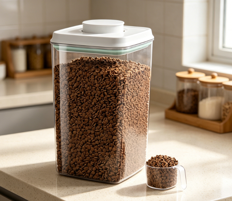 Sealed Pet Food Storage Box, Small with Measuring Spoon, Food Storage Container
