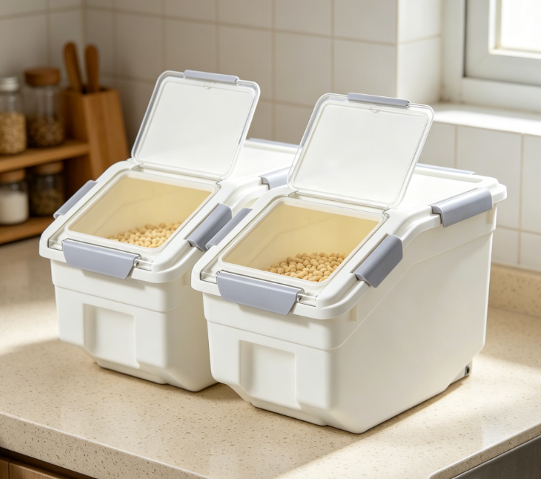 Two-piece pet food storage box set, multi-purpose airtight storage container for kitchen