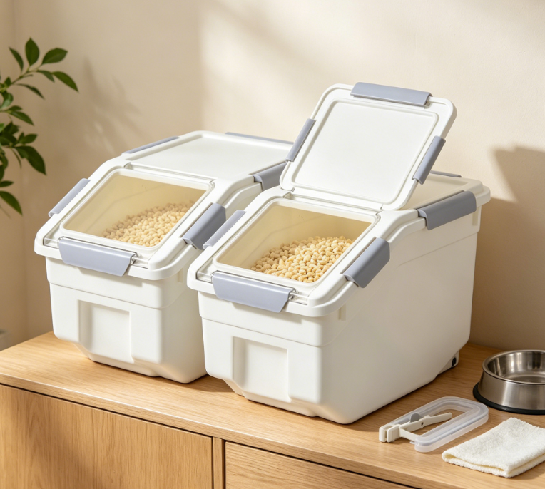Two-piece pet food storage box set, multi-purpose airtight storage container for kitchen - Image 2