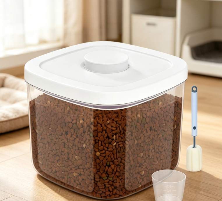 Small foldable pet food storage box, portable moisture-proof storage container