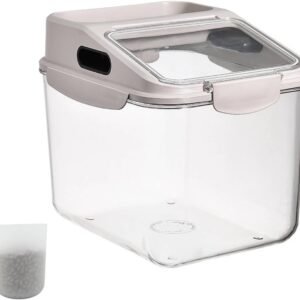 Small pet snack storage container, airtight transparent design dry food box