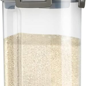Universal airtight storage container for rice and pet food, storage box with measuring cup