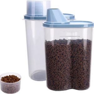 Multi-size pet food storage set, airtight stackable storage box