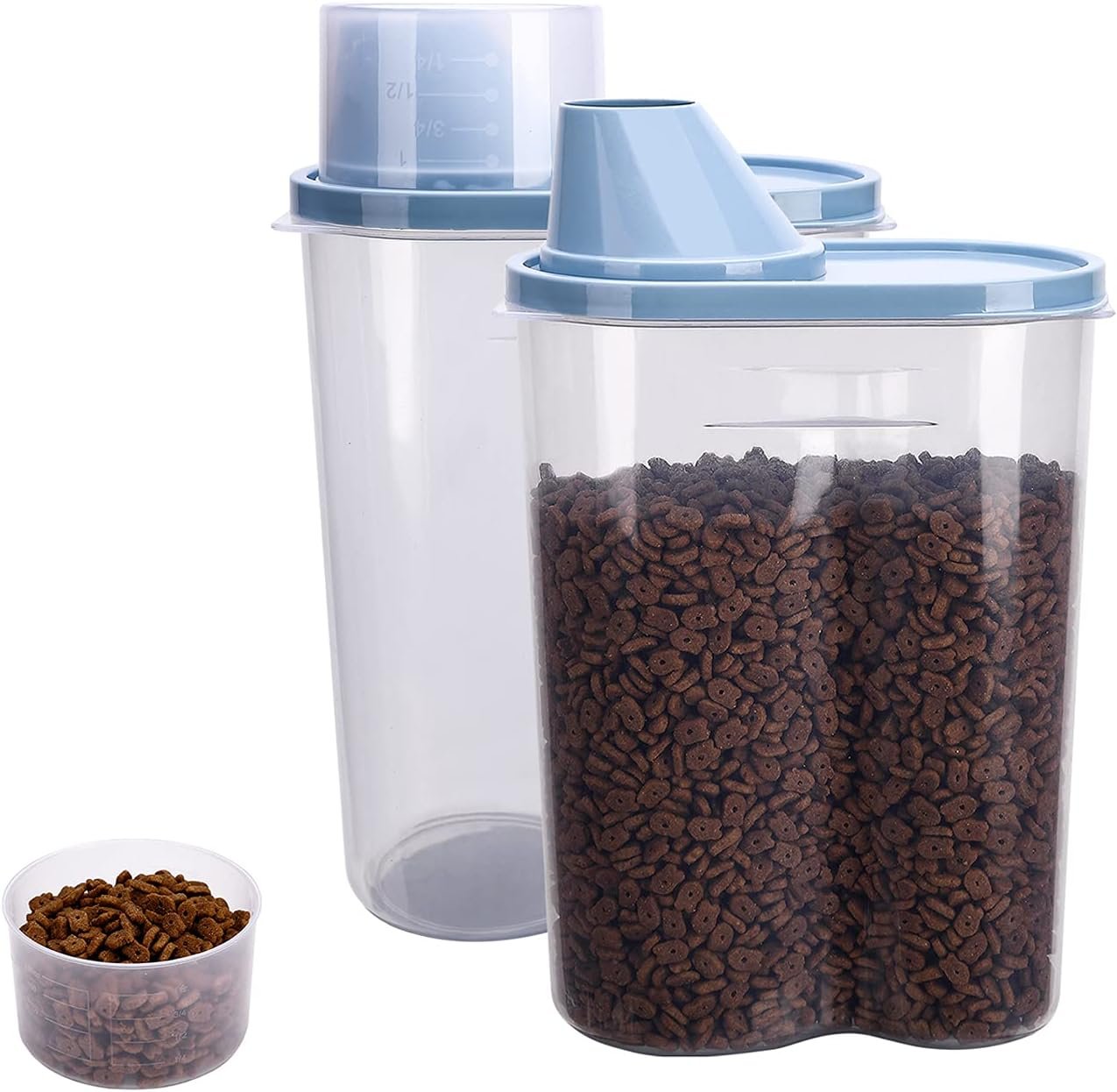 Multi-size pet food storage set, airtight stackable storage box
