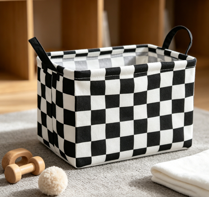 Large canvas pet toy storage box, foldable storage box with lid - Image 2