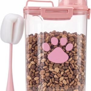 Pet Food Storage Buckets with Cleaning Brush, Enhanced Dispensing Design