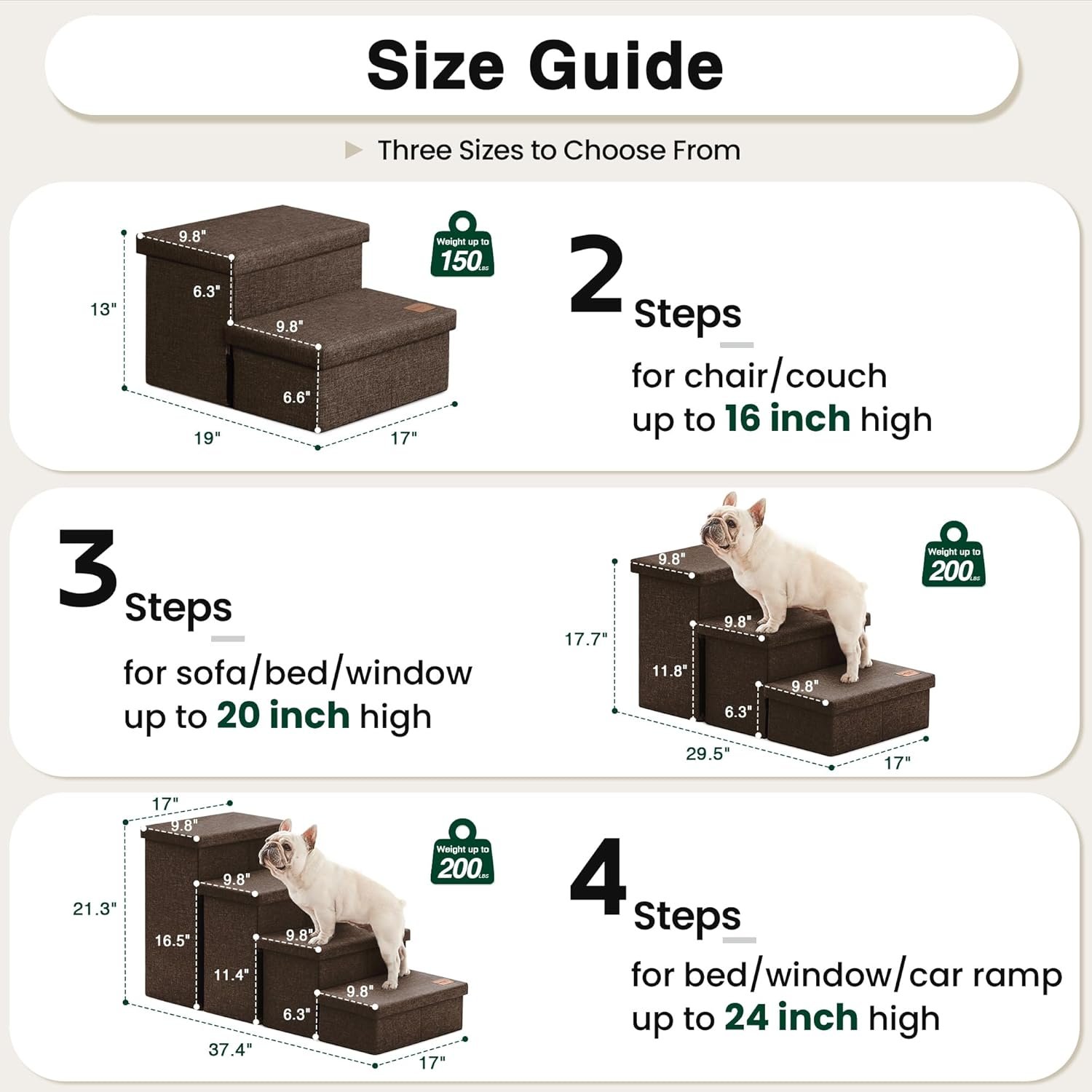 Pet Staircase Storage Integrated Design, Foldable Small Pet Steps - Image 2