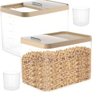 Double-Pack Sealed Pet Food Storage Boxes with Measuring Spoon