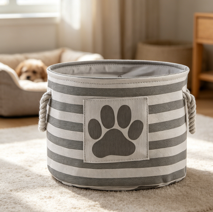 Rectangular multi-functional storage basket, foldable household organizer box