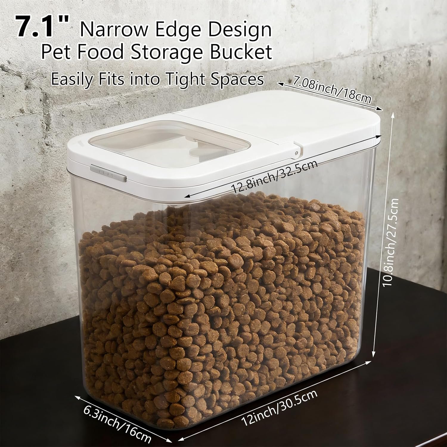 Transparent pet food storage box with measuring spoon, airtight moisture-proof storage container - Image 2