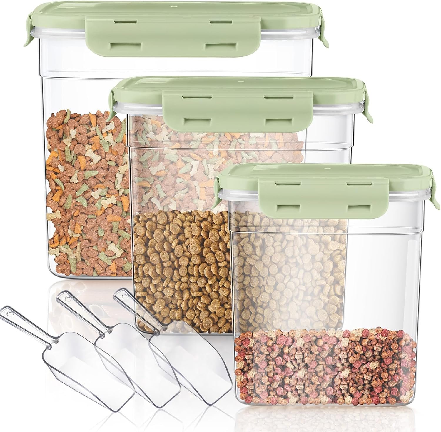 Multi-Size Pet Food Storage Box Sets, Stackable Kitchen Storage Containers